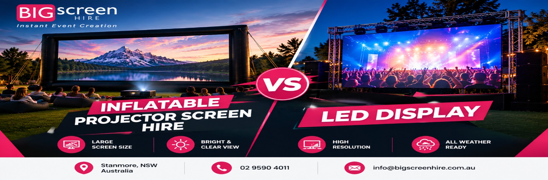 Inflatable Projector Screen vs LED Display